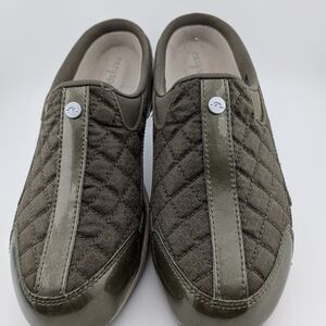 Easy Spirit Women's Quilted Slip-On Mules in Olive Green